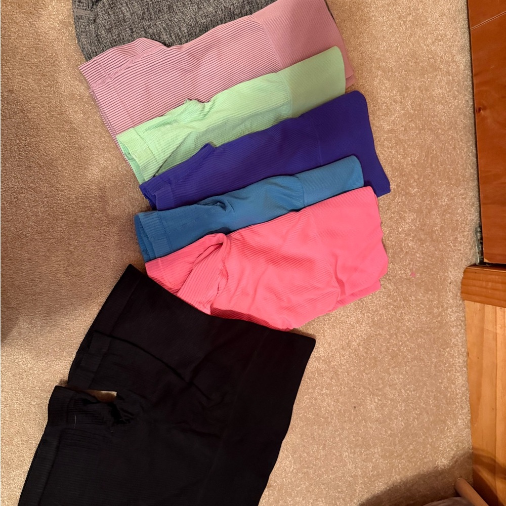 Colorful Ribbed Biker Shorts